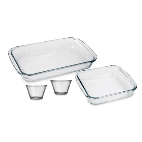 Asadera rectangular y cuadrada Marinex de vidrio templado, aptas para horno y microondas, con asas para fácil manejo y durabilidad.-2