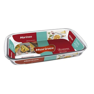 Fuente asadera rectangular Marinex de vidrio templado, 1,6L, apta para horno y microondas, ideal para gratinados y asados.-1-1-1-1