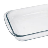 Fuente asadera rectangular mediana Marinex de vidrio transparente, 2,2L, ideal para lasañas y asados, con asas para fácil manejo.-4