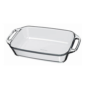 Asadera rectangular mediana de vidrio templado, 3,5 litros, ideal para hornear lasañas y guisos. Elegante y resistente, apta para horno.-3-2-1-1
