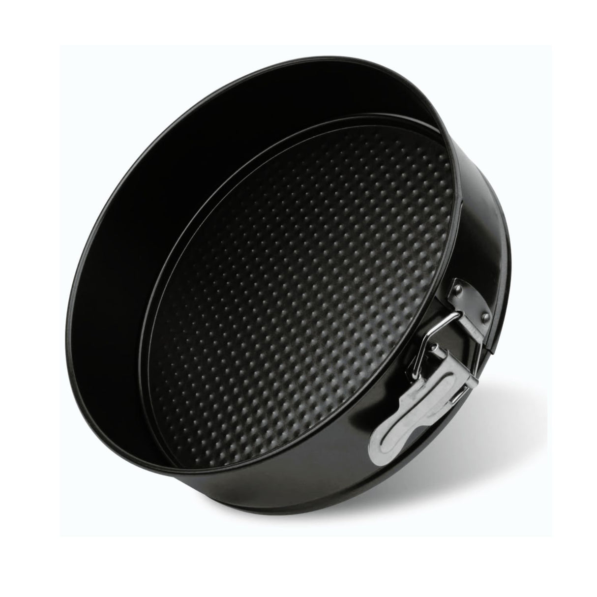 Molde desmontable antiadherente de 26 cm en acero negro, ideal para hornear pasteles y tartas con fondo reversible.-1-3-1-1