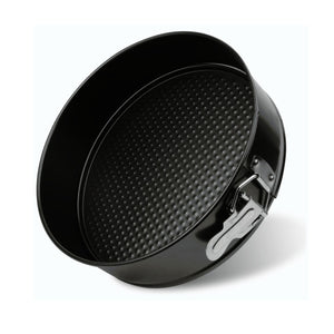 Molde desmontable antiadherente de 26 cm en acero negro, ideal para hornear pasteles y tartas con fondo reversible.-1-3-1-1