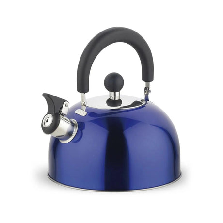 Tetera Sicilia azul de acero de 2500ml, ergonómica y resistente, perfecta para preparar té en grandes cantidades.-1