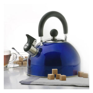 Tetera Sicilia azul de acero de 2500ml, ergonómica y resistente, perfecta para preparar té en grandes cantidades.-1-2-1-1