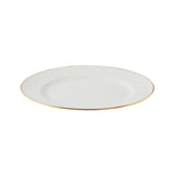 Plato de entrada de 20 cm en porcelana blanca con borde dorado, ideal para servir aperitivos y postres con elegancia.-2