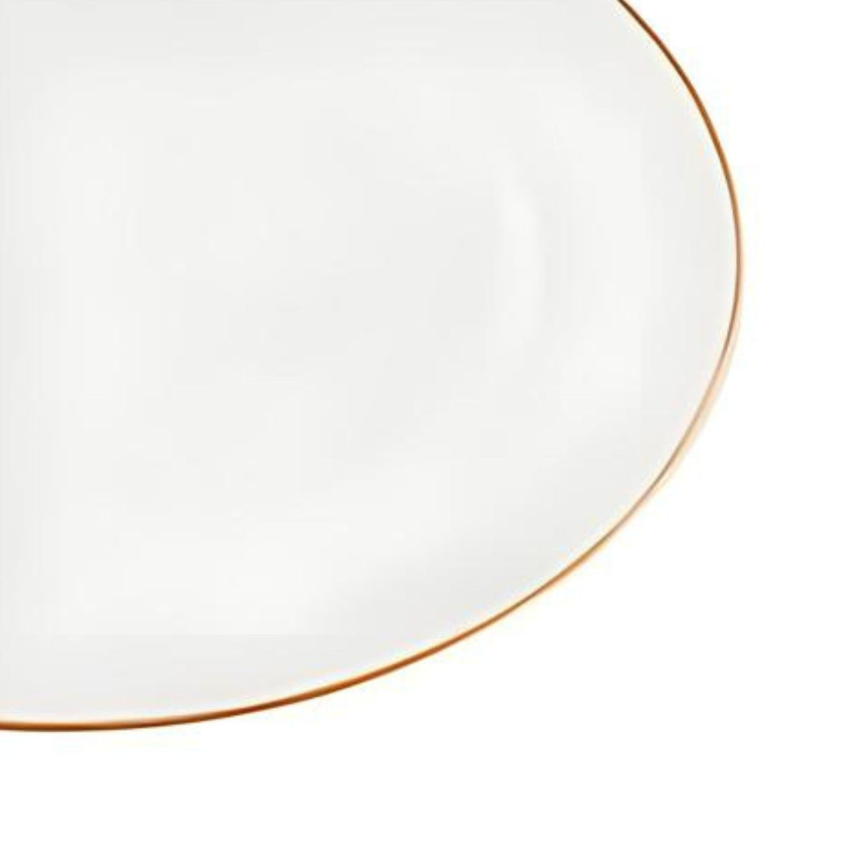 Plato de entrada de 20 cm en porcelana blanca con borde dorado, ideal para servir aperitivos y postres con elegancia.-4