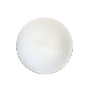 Ensaladera de porcelana blanca con borde dorado, 25cm, ideal para servir ensaladas y frutas, apta para microondas y lavavajillas.-2