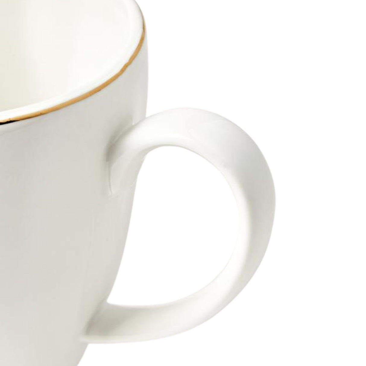 Taza de té de porcelana blanca de 260ml con borde dorado, elegante y duradera, ideal para uso diario y ocasiones especiales.-1-3-1-1