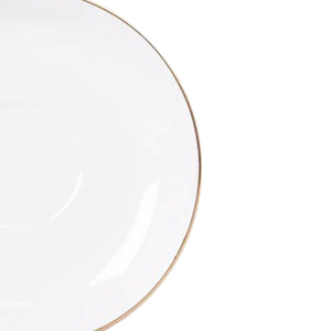 Set de taza y platillo de porcelana blanca con borde dorado, ideal para café y té. Elegante y duradero, perfecto para ocasiones especiales.-1-4-1-1