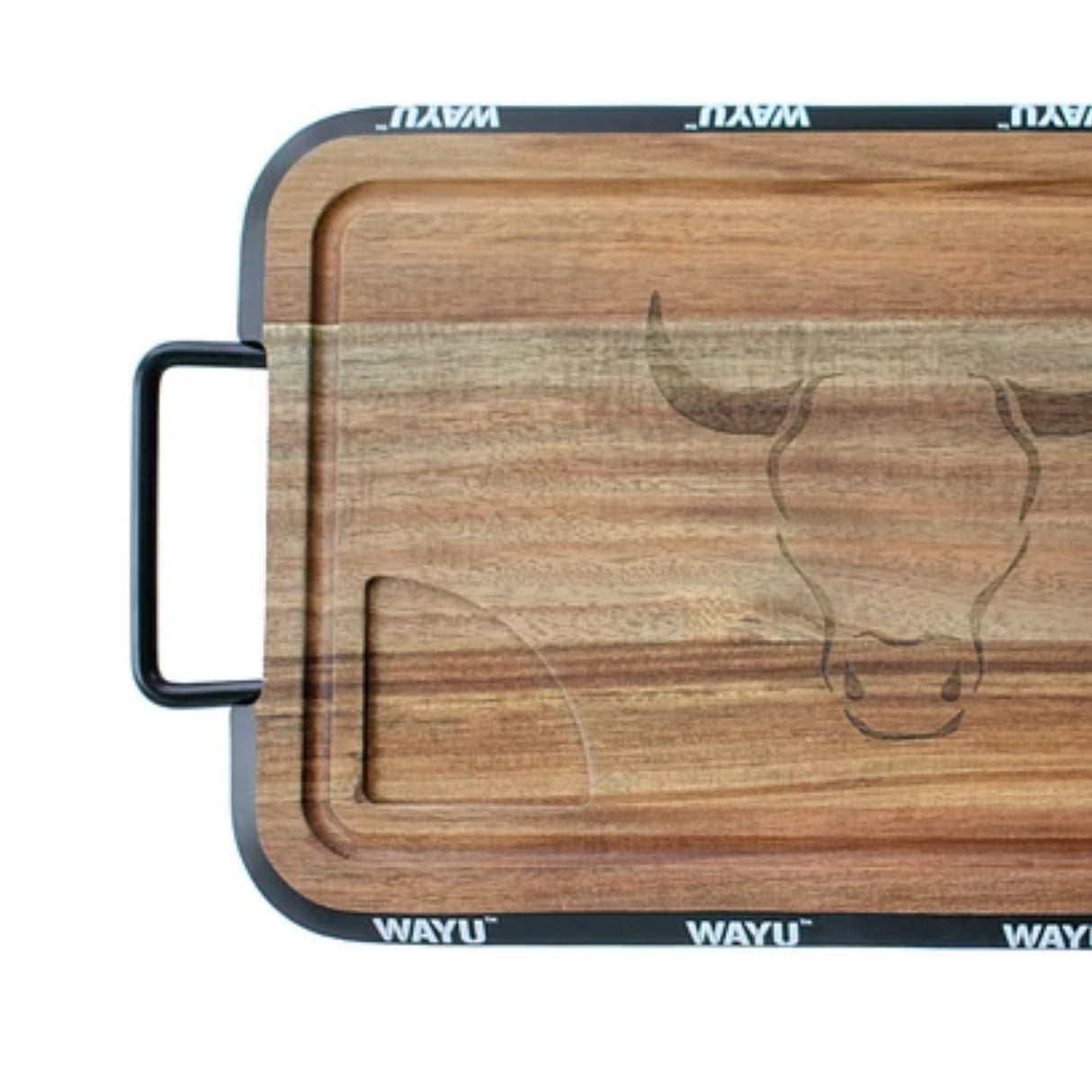 Tabla Wayu Madera Acacia 40cm Con Mangos Acero Cocina