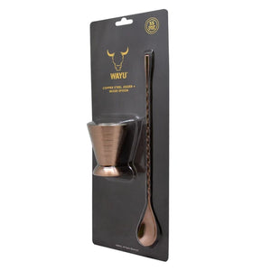 Set Medidor Jigger + Cuchara Bar Copper Wayu
