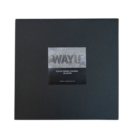 Plato Cuadrado Piedra Pizarra 25cm Wayu Alta Durabilidad Cocina