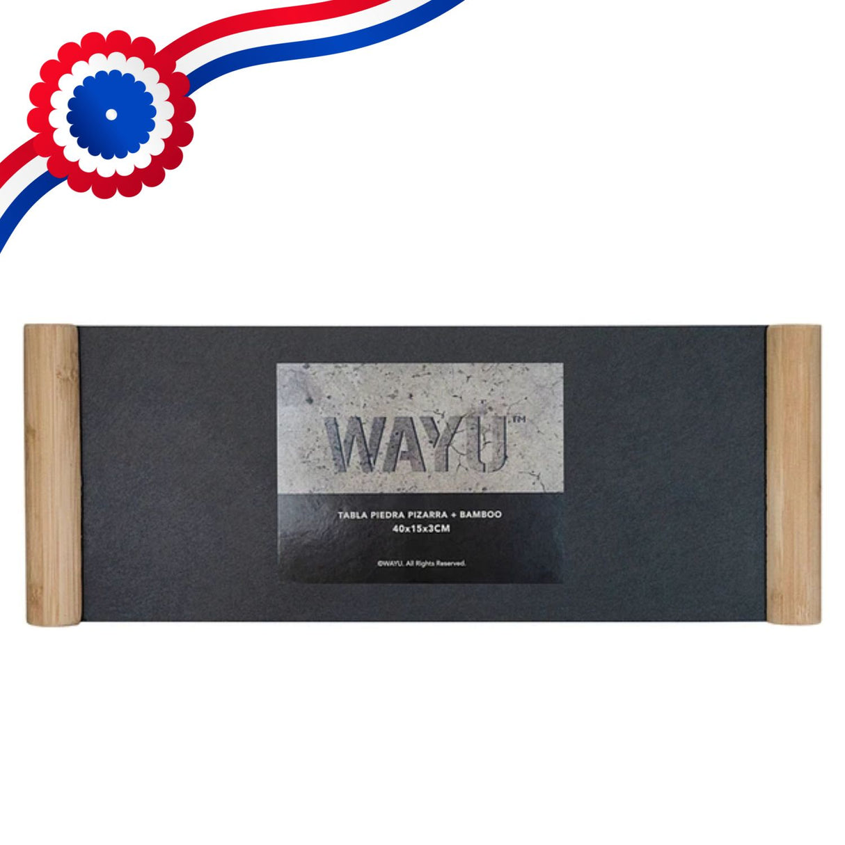 Tabla Piedra Pizarra 40cm Wayu Mango Madera Alta Durabilidad Cocina