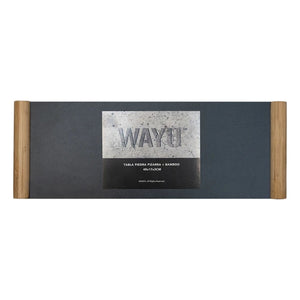 Tabla de Piedra Pizarra 48cm Wayu con Mango de Madera Alta Durabilidad y Estilo. Disfruta de su elegancia y funcionalidad. ¡Haz tu compra ahora!-4