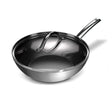 Wok Wens Hard Anodized de 28 cm, acero inoxidable, antiadherente PFLUON, tapa de vidrio, ideal para salteados y frituras.-1