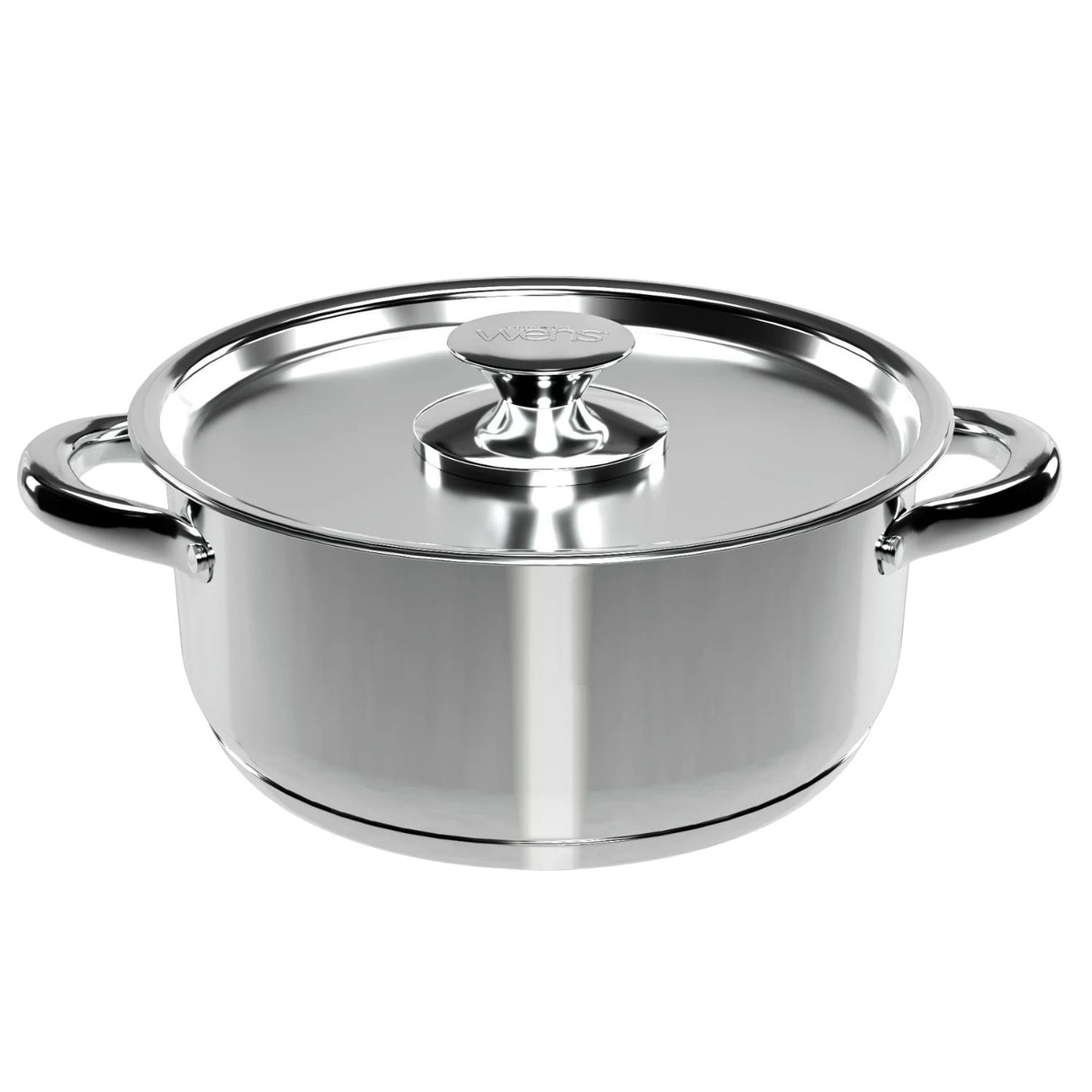 Batería de cocina Wens de 6 piezas en acero inoxidable, con fondo difusor de aluminio y tapas robustas, ideal para guisos y sopas.-1-2-1-1