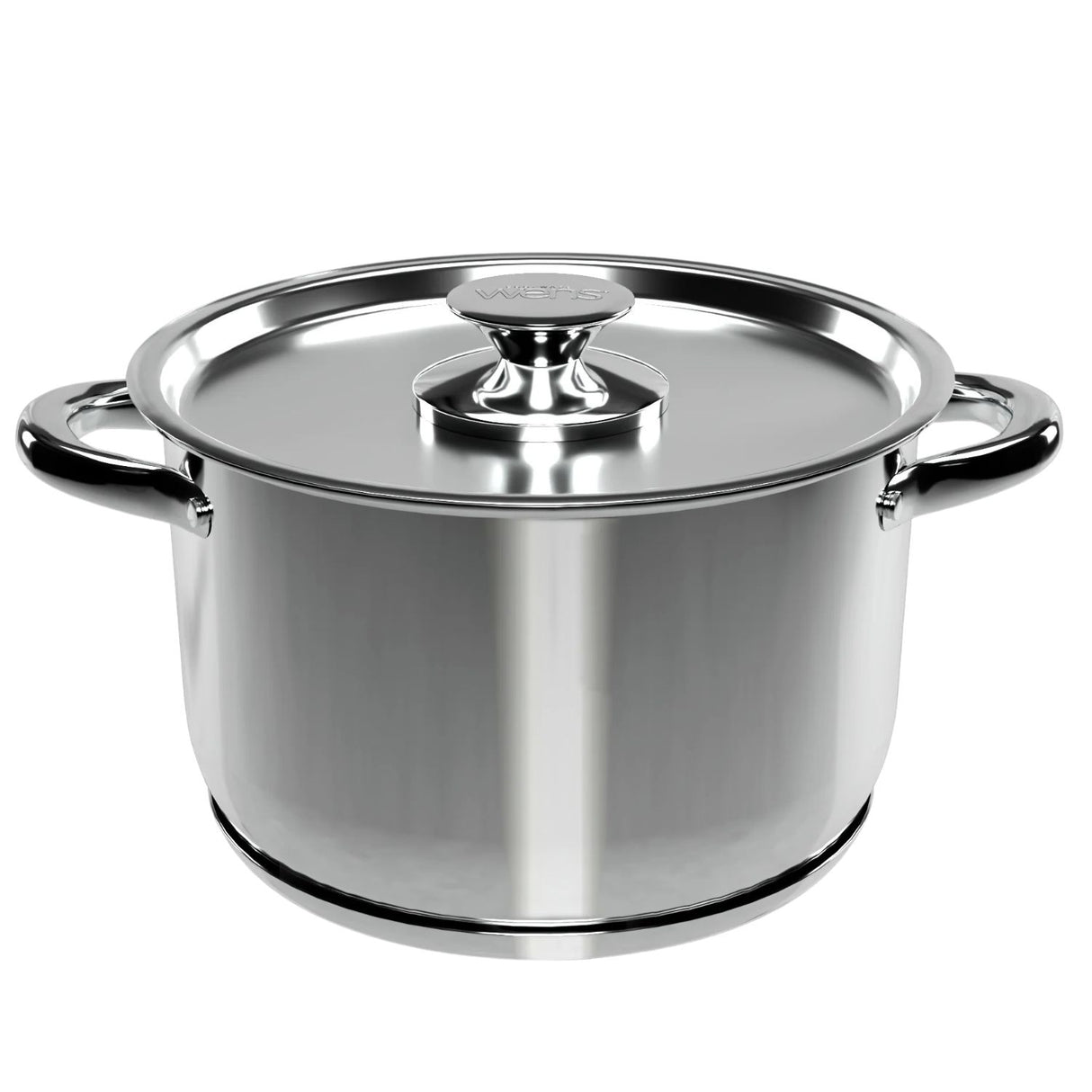 Batería de cocina Wens de 6 piezas en acero inoxidable, con fondo difusor de aluminio y tapas robustas, ideal para guisos y sopas.-1-4-1-1