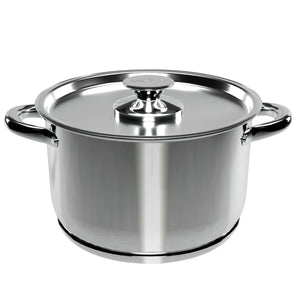 Batería de cocina Wens de 6 piezas en acero inoxidable, con fondo difusor de aluminio y tapas robustas, ideal para guisos y sopas.-1-4-1-1