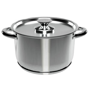 Batería de cocina Wens de 6 piezas en acero inoxidable pulido, con fondo difusor de aluminio para cocción uniforme. Ideal para guisos y sopas.-1-2-1-1