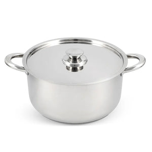 Batería de cocina Wens de 6 piezas en acero inoxidable pulido, con fondo difusor de aluminio para cocción uniforme. Ideal para guisos y sopas.-1-3-1-1