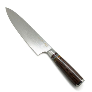 Cuchillo Damascus Brown Pakka Wayu Limited 33cm Resistente