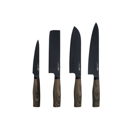Conjunto De Cuchillos Acero Taco 4 Pcs Wayu Negro