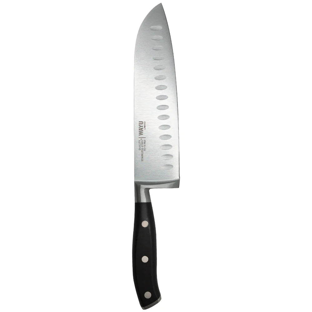 Cuchillo Santoku Wayu Limited 31cm Acero Filo Unico: Mejora tu experiencia culinaria y disfruta de cortes precisos. ¡Hazte con el tuyo hoy!-1