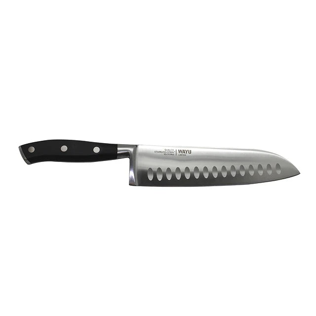 Cuchillo Santoku Wayu Limited 31cm Acero Filo Unico: Mejora tu experiencia culinaria y disfruta de cortes precisos. ¡Hazte con el tuyo hoy!-2