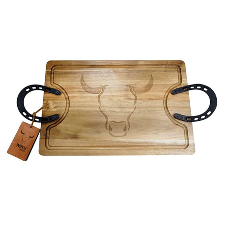 Tabla Para Picar Mediana Wayu Diseño Herradura 45cm Asado Disfruta de asados memorables con esta hermosa tabla. ¡Haz tu compra y sorprende a tus invitados!-2