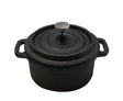 Mini olla cacerola Wayu de hierro fundido, 10 cm, color oscuro, ideal para guisos y presentación en mesa, resistente hasta 537°C.-1-1-1-1