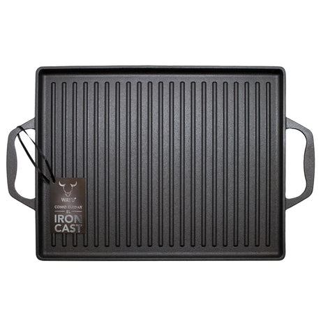Plancha Parrilla Churrasquera Wayu Con Asas Hierro 44x28 cm Disfruta de un cocinado uniforme y delicioso en cada uso. ¡Haz tu pedido ahora!-2