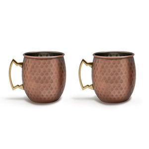 Set De 2 Mugs Copper Wayu Tragos Moscow Mule Mojito Bar