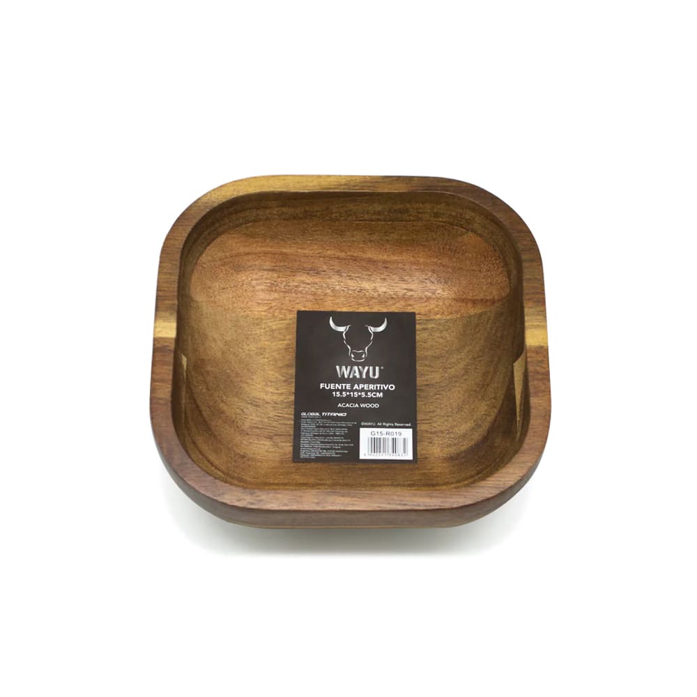 Bowl Fuente Aperitivo Madera Wayu 16x16x6cm Parrilla Quincho
