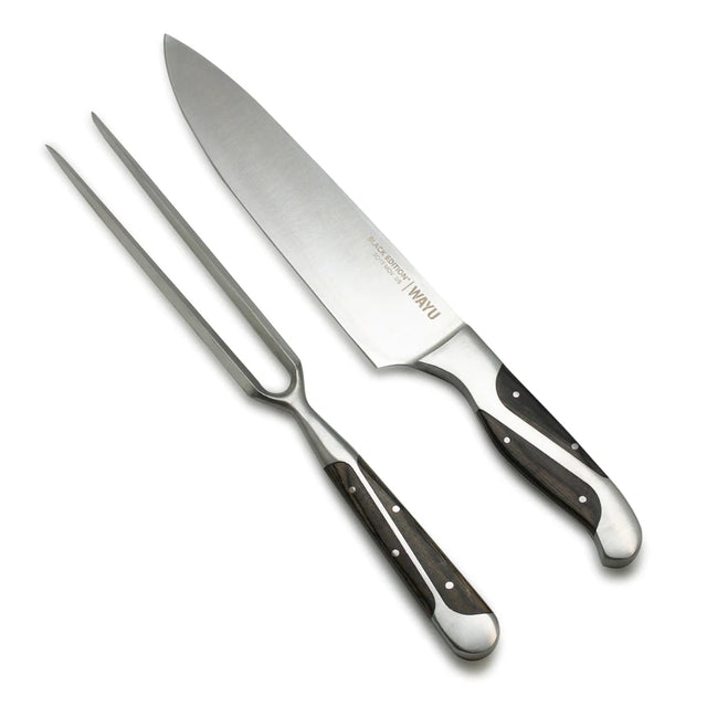 Set Parrillero Wayu Black Edition Cuchillo Con Pincho Premium Mejora tus asados con este elegante set de parrilla. ¡Haz tu pedido y disfruta de la experiencia!-1