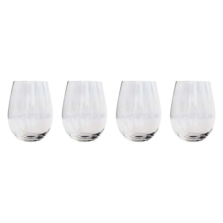 Set 4 Vasos Vidrio Cristal Redondo Wayu 580ml Liquido Coctel | Disparo.cl