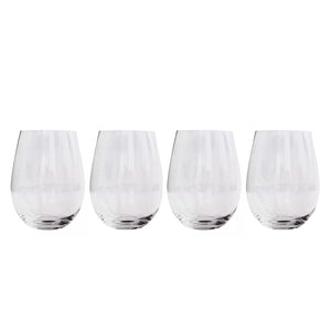 Set 4 Vasos Vidrio Cristal Redondo Wayu 580ml Liquido Coctel