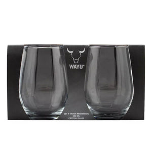 Set 4 Vasos Vidrio Cristal Redondo Wayu 580ml Liquido Coctel
