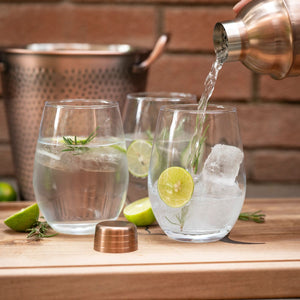 Set 4 Vasos Vidrio Cristal Redondo Wayu 580ml Liquido Coctel