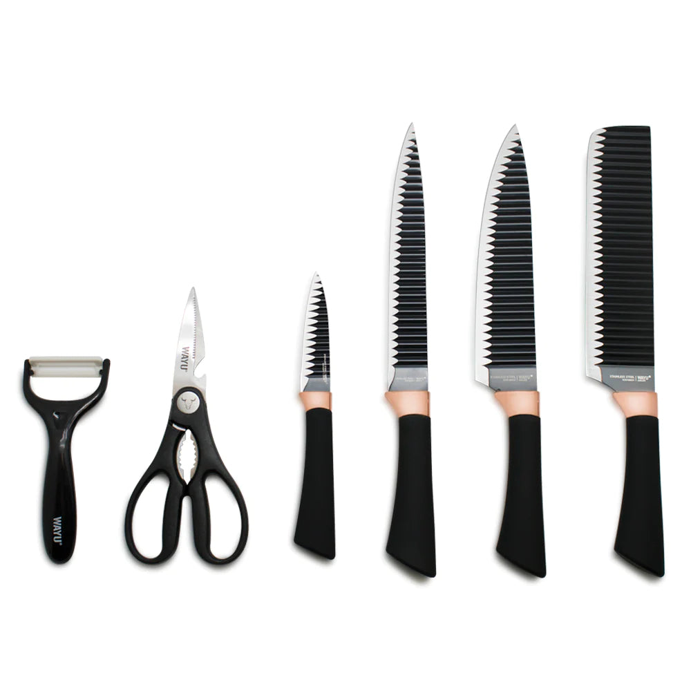 Set Cuchillos Rolling Tijeras y Pelador Collección Airflow Wayu: Mejora tu cocina con herramientas de calidad. ¡Descubre la colección y cocina como un profesional!-3