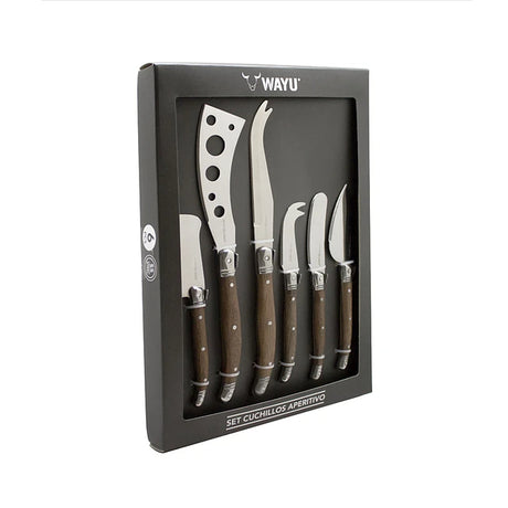 Set 6 Cuchillos Aperitivo Wayu Mango Madera: Perfección en Cada Presentación y diseño elegante que realza tus aperitivos. ¡Haz tu pedido y sorprende a tus invitados!-2