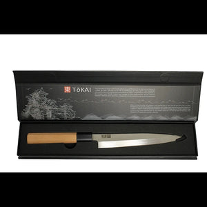 Cuchillo Tokai Slice 35cm de Acero Inoxidable Mango Madera Wayu