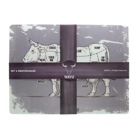 Set 6 Individuales Wayu Cocina Mesa Mantel Sobremesa. Dale un toque vibrante a tu mesa y disfruta de su fácil limpieza. ¡Haz tu compra ahora!-2