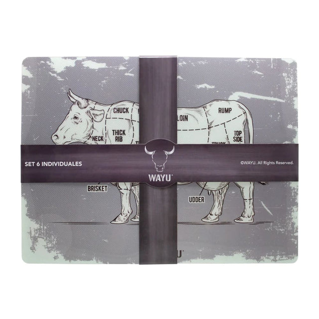 Set 6 Individuales Wayu Cocina Mesa Mantel Sobremesa. Dale un toque vibrante a tu mesa y disfruta de su fácil limpieza. ¡Haz tu compra ahora!-2
