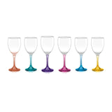 Display 6 Copas Vino Versalles Pie Color 300cc Multicolor