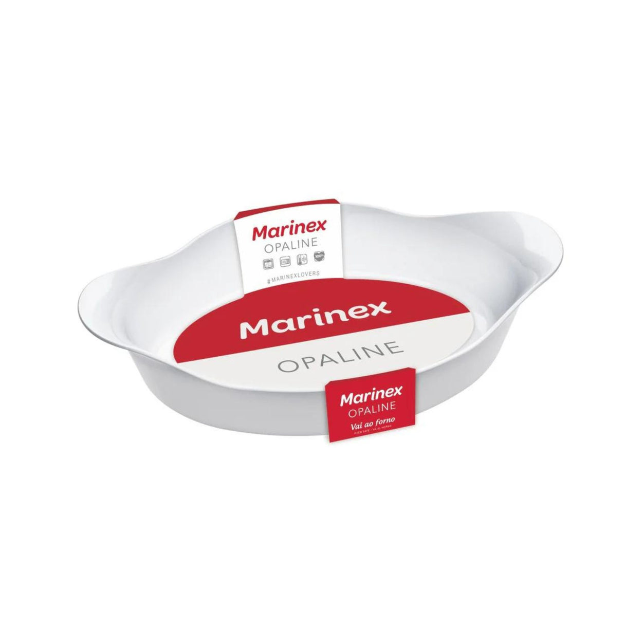 Fuente Grande Oval Opaline 1400mL Marinex Porcelana Templada