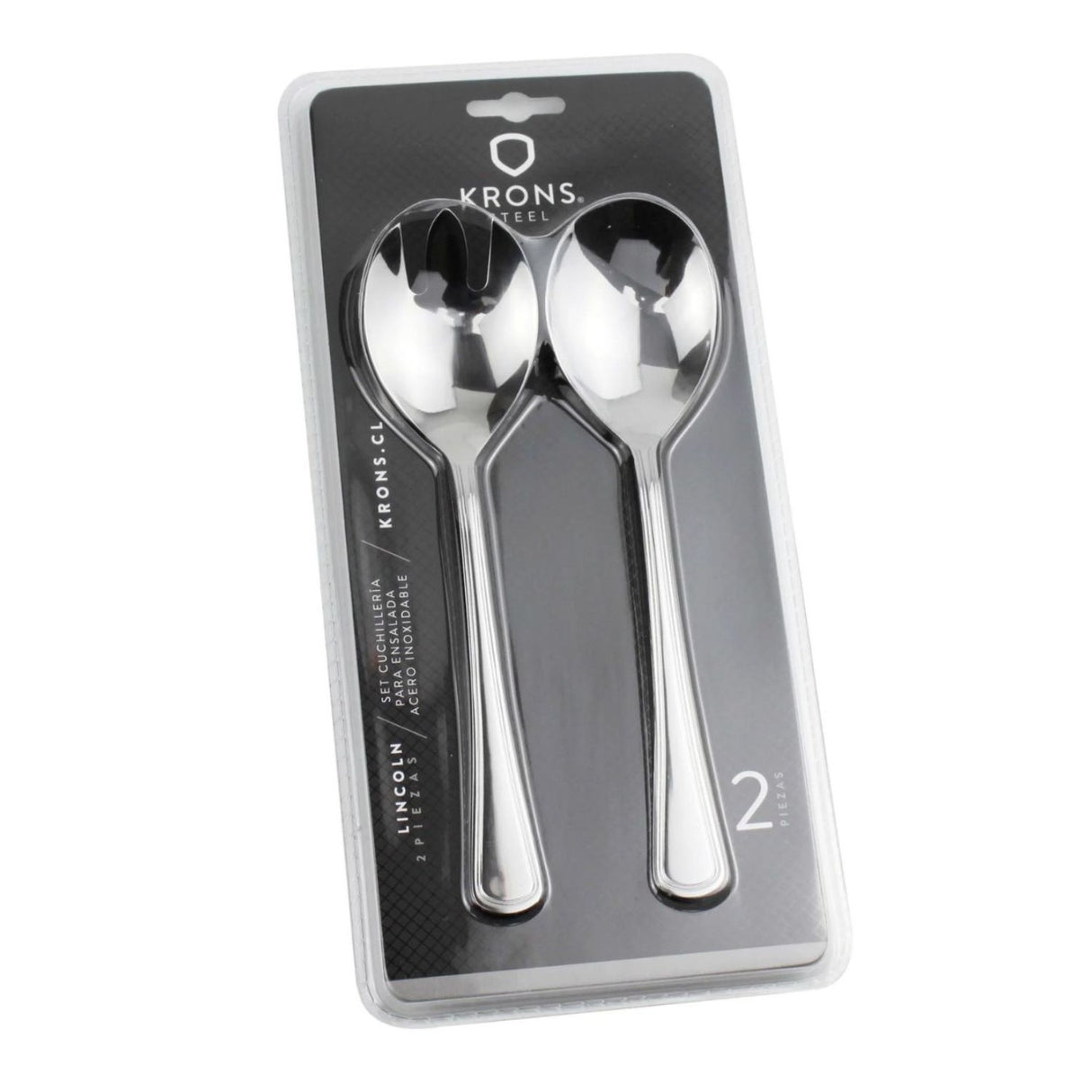 Set 2 Pcs Cuchara Tenedor Para Ensaladas Luna Krons Hogar