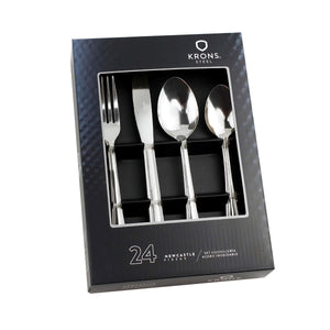 Set Cubiertos 24 Piezas Newcastle Krons Acero Inoxidable Mejora tus comidas con elegancia y durabilidad. ¡Adquiere el tuyo y transforma tu mesa!-1