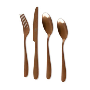 Set de cubiertos de 24 piezas en acero inoxidable con acabado cobre. Elegancia y durabilidad para tu mesa. ¡Compra hoy y transforma tus comidas!-2-1
