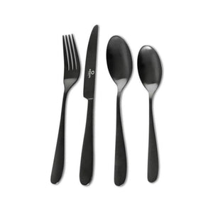 Set Cubiertos 24 Piezas Black Krons Acero Inoxidable | Disparo.cl