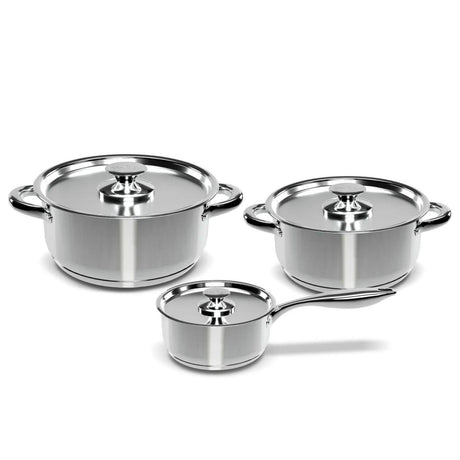 Set de batería de cocina de 6 piezas en acero inoxidable, duradero y elegante. Perfecto para chefs en casa. ¡Compra hoy y transforma tu cocina!-1-1